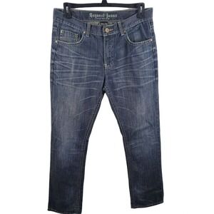 Request jeans Mens 34x34 Straight Leg High Rise Dark Wash Casual Bottoms
